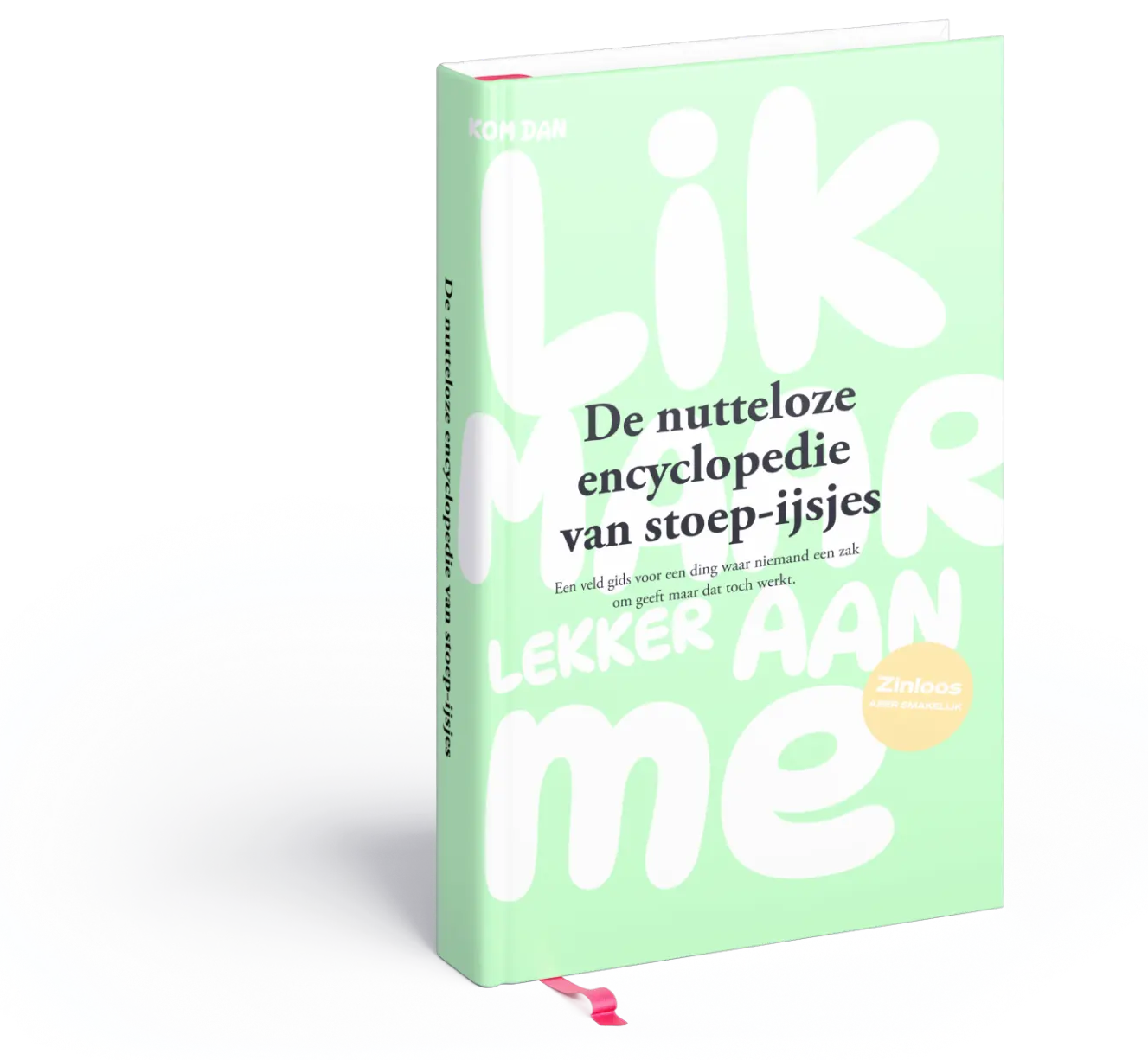 Hardcover van De nutteloze encyclopedie van stoep-ijsjes, met roze omslag